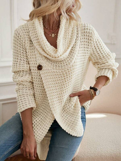 Bellaso Trend Beiger Hochkragen-Strickpullover
