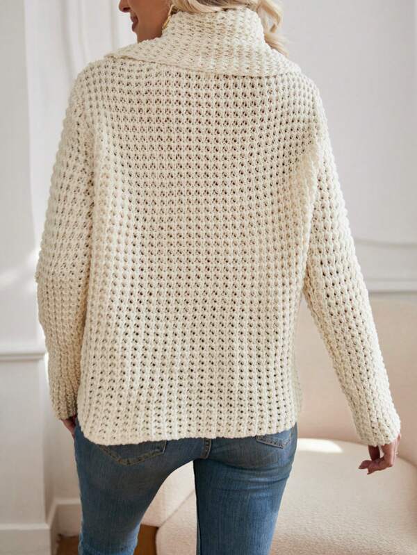 Bellaso Trend Beiger Hochkragen-Strickpullover