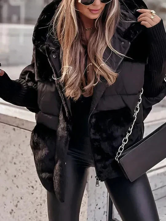 Gabriela® | Luxuriöse Puffer-Jacke für Damen aus Kunstpelz