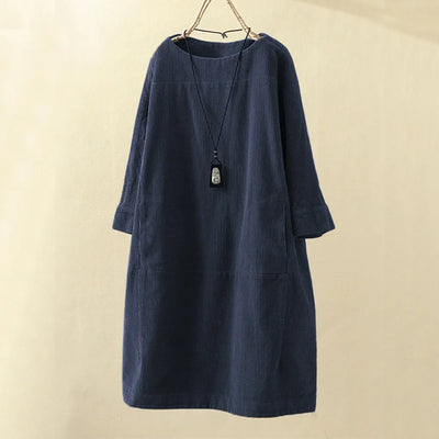 Bellaso - Damen Rundhalsausschnitt A-Linie Casual Rock Kleid