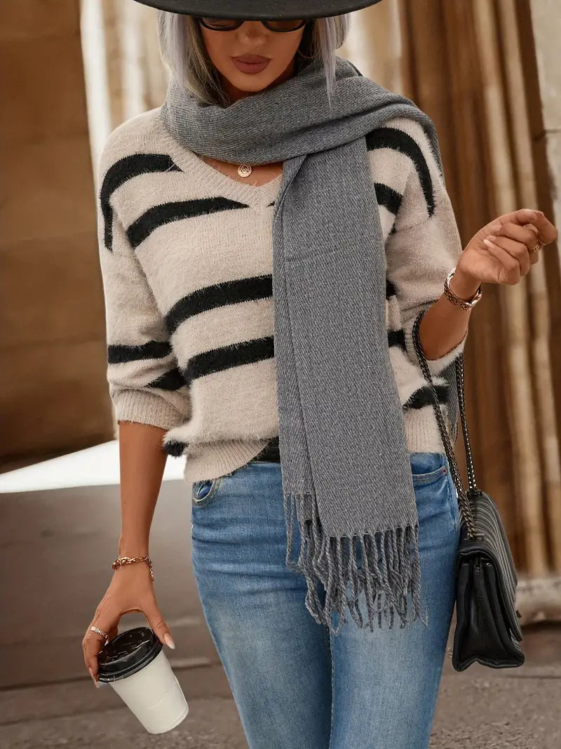 Bellaso – eleganter streifenpullover