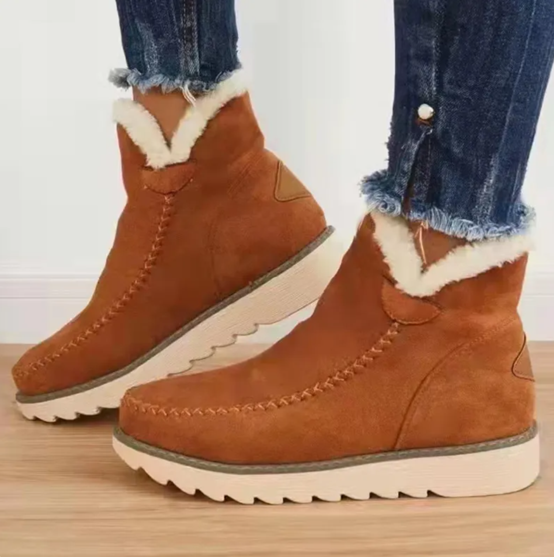 Bellaso - Damenstiefel aus Plüsch-Schafsfell