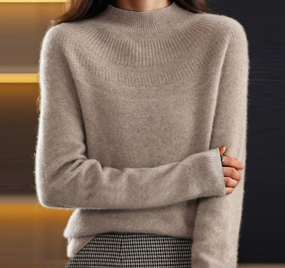 Bellaso Trend® Classic Taupe Langarmpullover