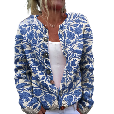 Talia | Elegante Strickjacke mit Blumendruck für Damen