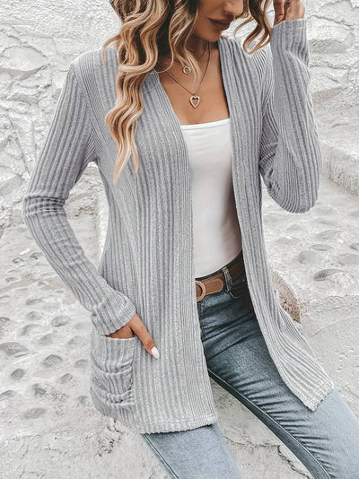 Bellaso – langärmliger cardigan mit offener vorderseite und zwei taschen