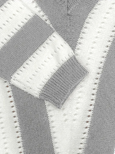 Bellaso – gestreifter pullover mit v-ausschnitt