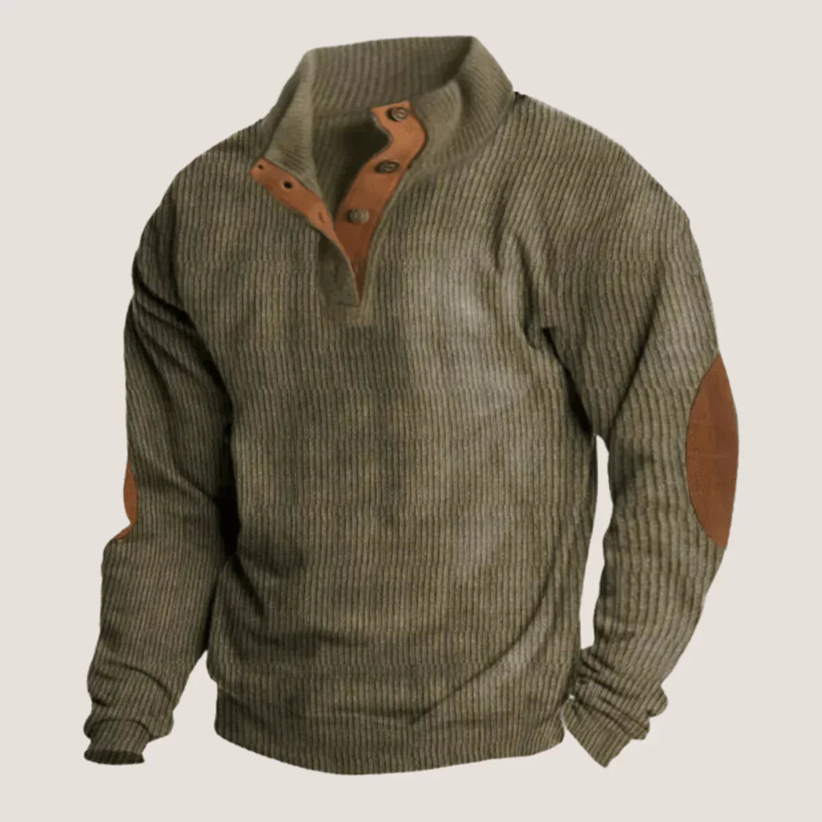 Kurt | Elegantes Rippendesign mit Knopfleiste Herrenpullover