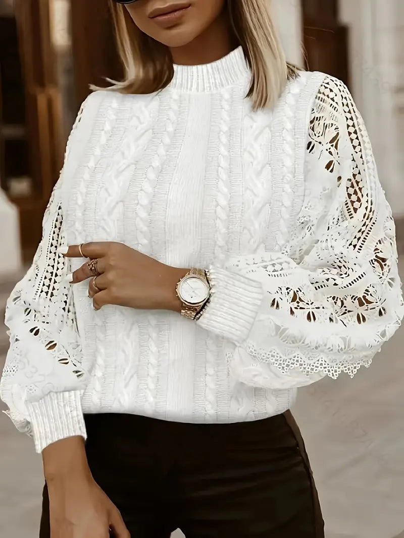 Bellaso – stylischer spitzenpullover