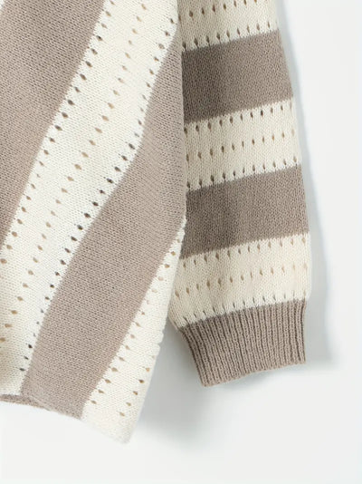 Bellaso – gestreifter pullover mit v-ausschnitt