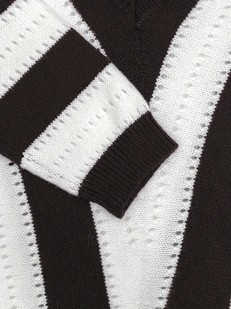 Bellaso – gestreifter pullover mit v-ausschnitt