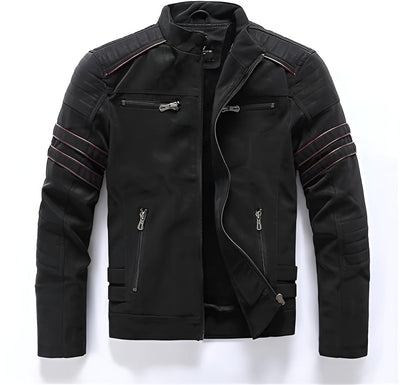 Gesteppte Panel-Bikerjacke für Männer