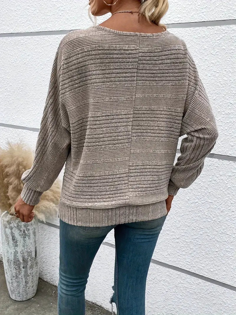 Bellaso – lässiger rundhalspullover mit fledermausflügelärmeln
