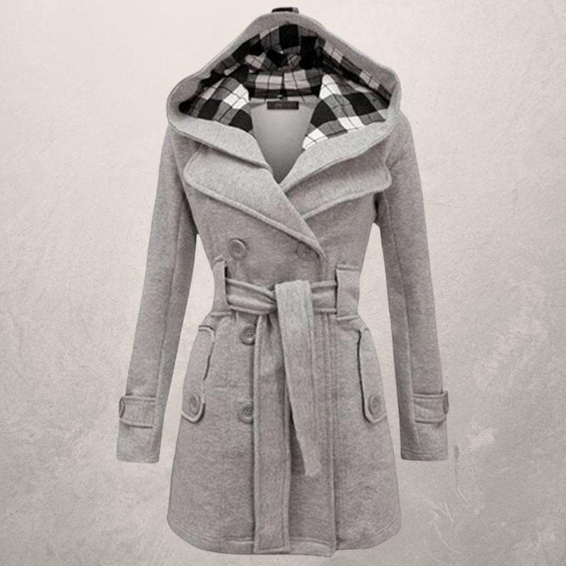Schneider Mode | Damen Kaschmirmantel mit Kapuze und Gürtel