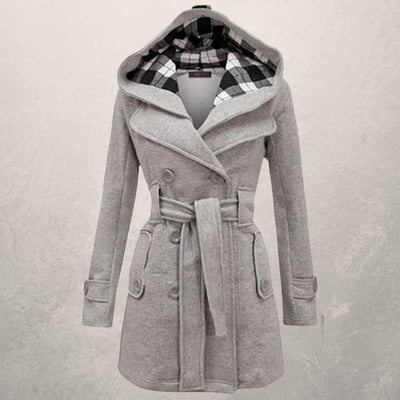 Schneider Mode | Damen Kaschmirmantel mit Kapuze und Gürtel
