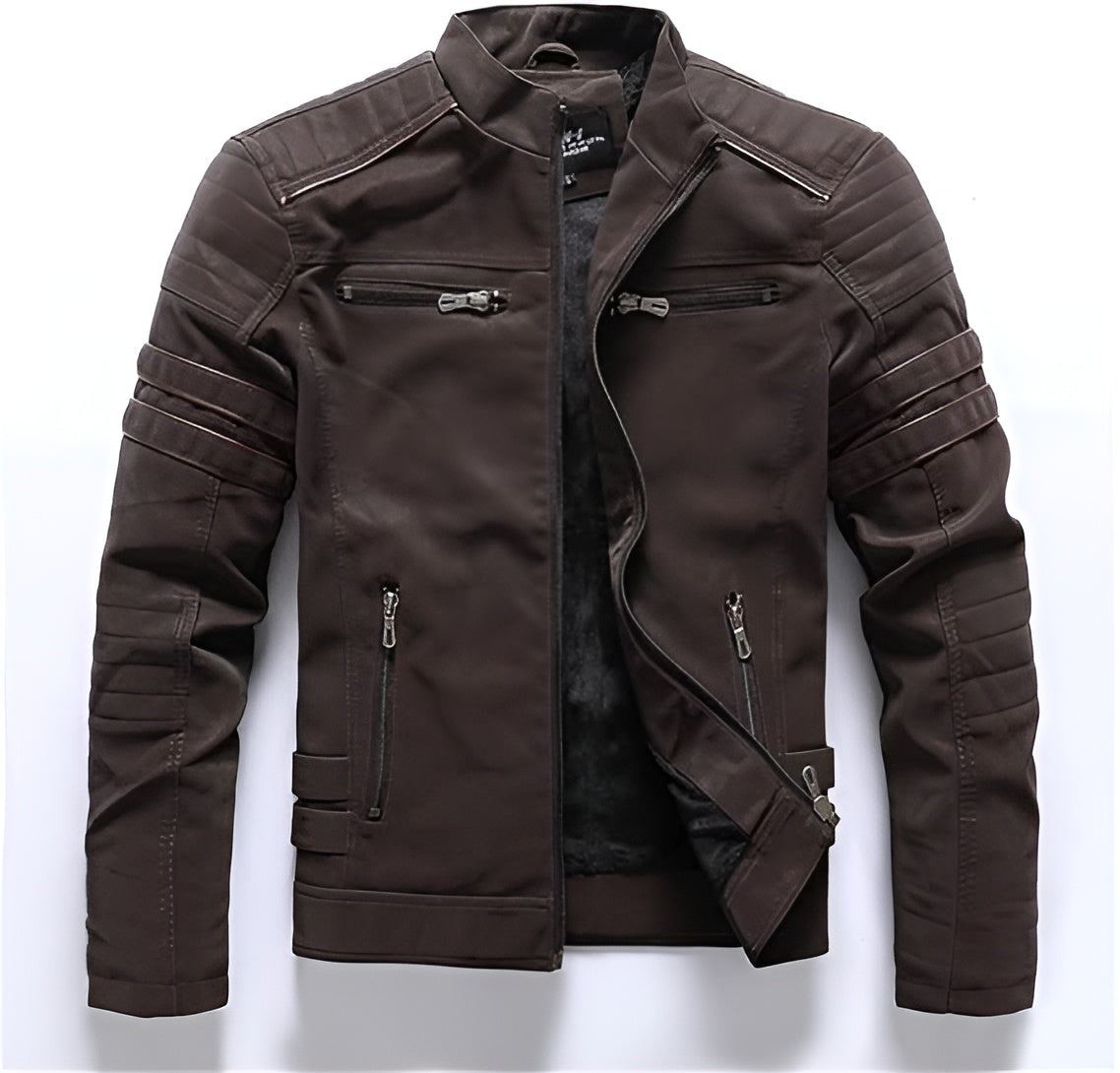 Gesteppte Panel-Bikerjacke für Männer