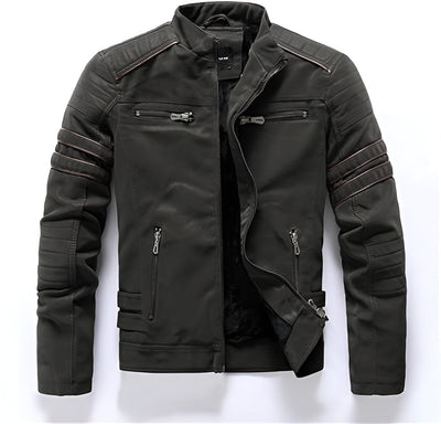 Gesteppte Panel-Bikerjacke für Männer