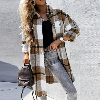 Bellaso- elegante Karo-Strickjacke für Frauen