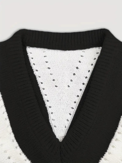 Bellaso – gestreifter pullover mit v-ausschnitt