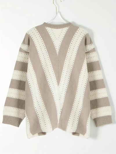 Bellaso – gestreifter pullover mit v-ausschnitt