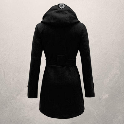 Schneider Mode | Damen Kaschmirmantel mit Kapuze und Gürtel