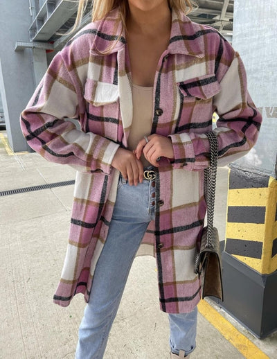Bellaso- elegante Karo-Strickjacke für Frauen