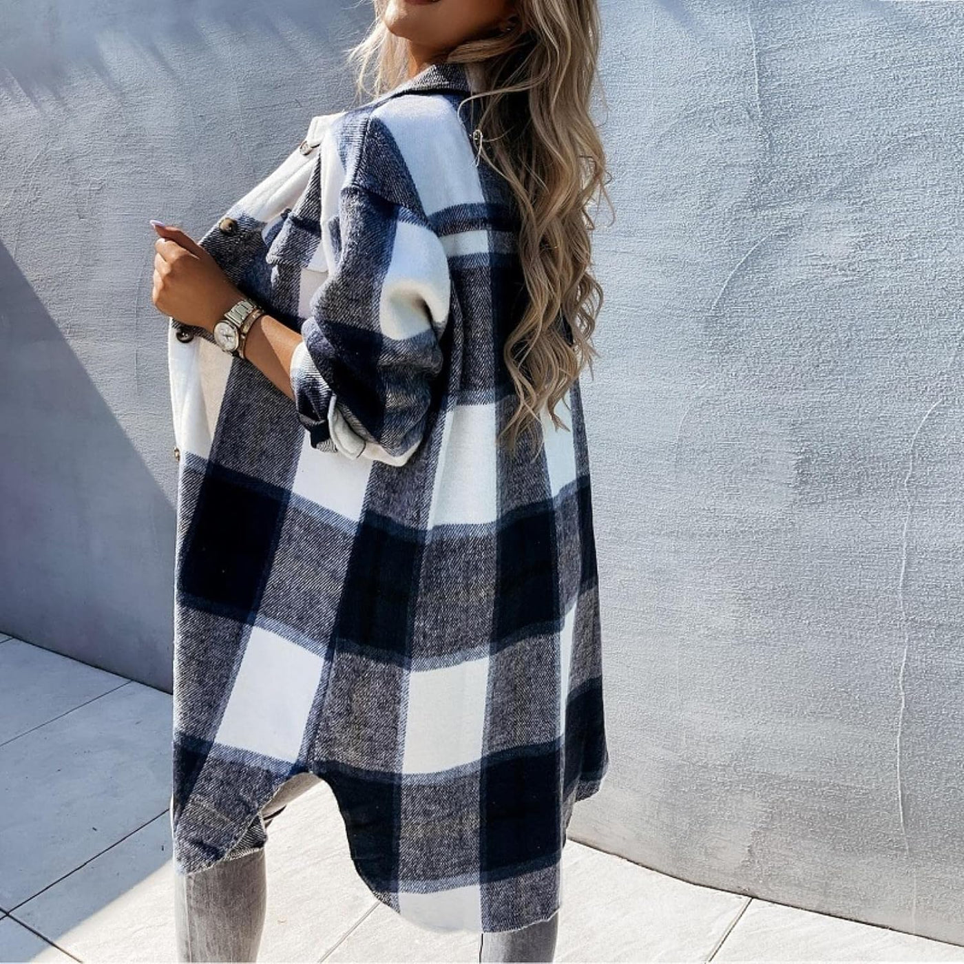 Bellaso- elegante Karo-Strickjacke für Frauen