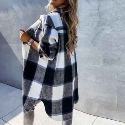 Bellaso- elegante Karo-Strickjacke für Frauen