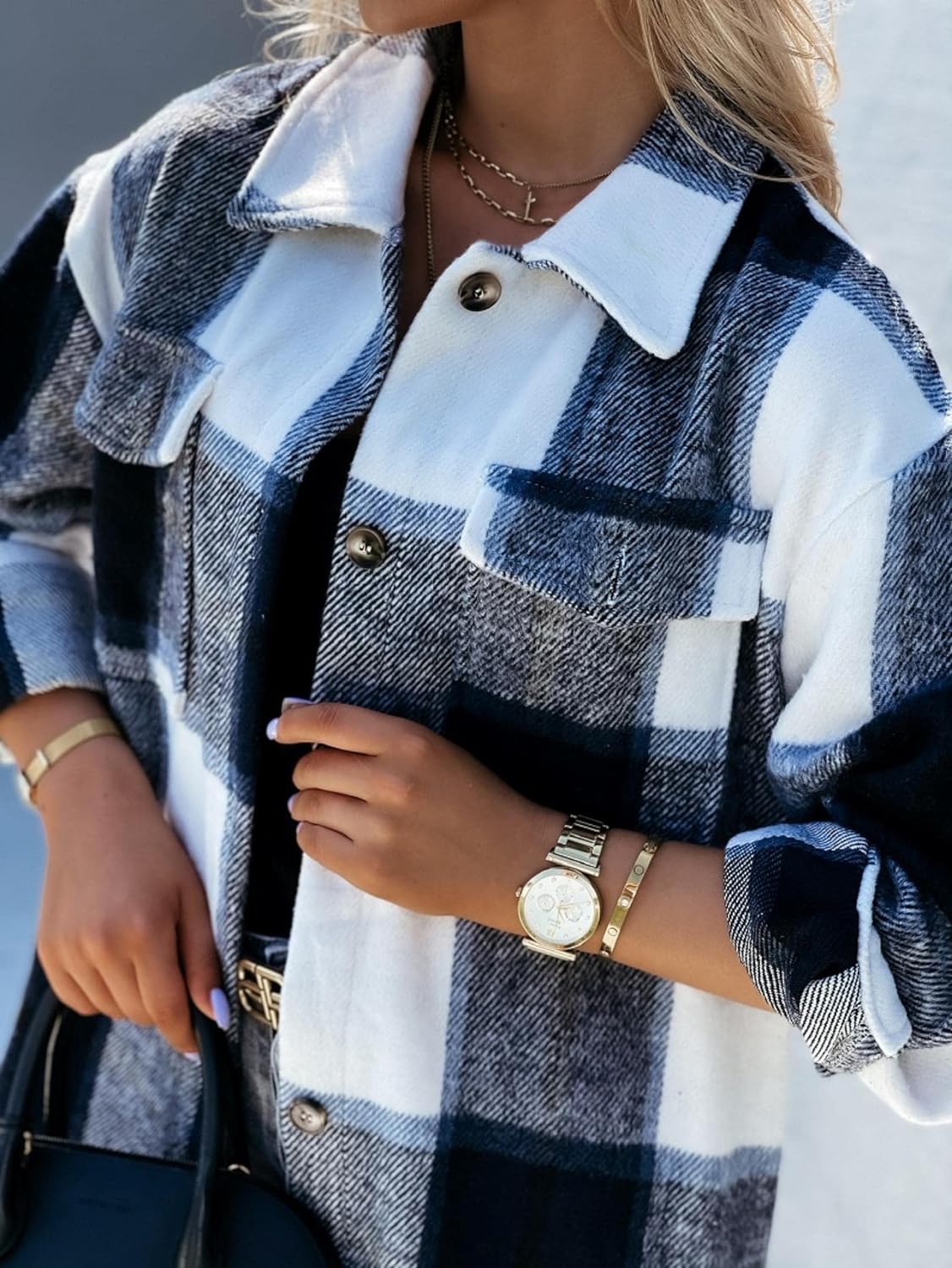 Bellaso- elegante Karo-Strickjacke für Frauen