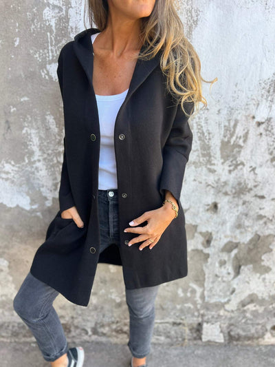 Bellaso - Lässiger einreihiger wollKapuzenblazer