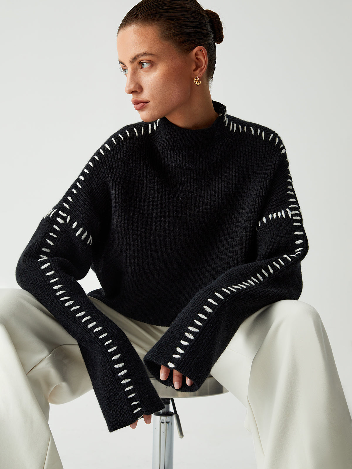 Schneider Mode | Mode Locker gestrickter Pullover in Übergröße