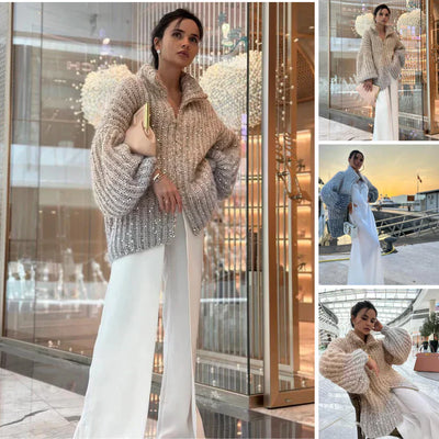 Bellaso Damen-Strickjacke mit Reißverschluss - Alicia