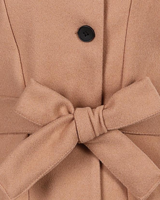 Bellaso | Langer eleganter Damenmantel mit Knopfverschluss vorne und Gürtel