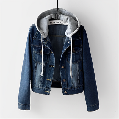 Bellaso langärmelige Jeansjacke mit Kapuze - BERNARD LAFONE™