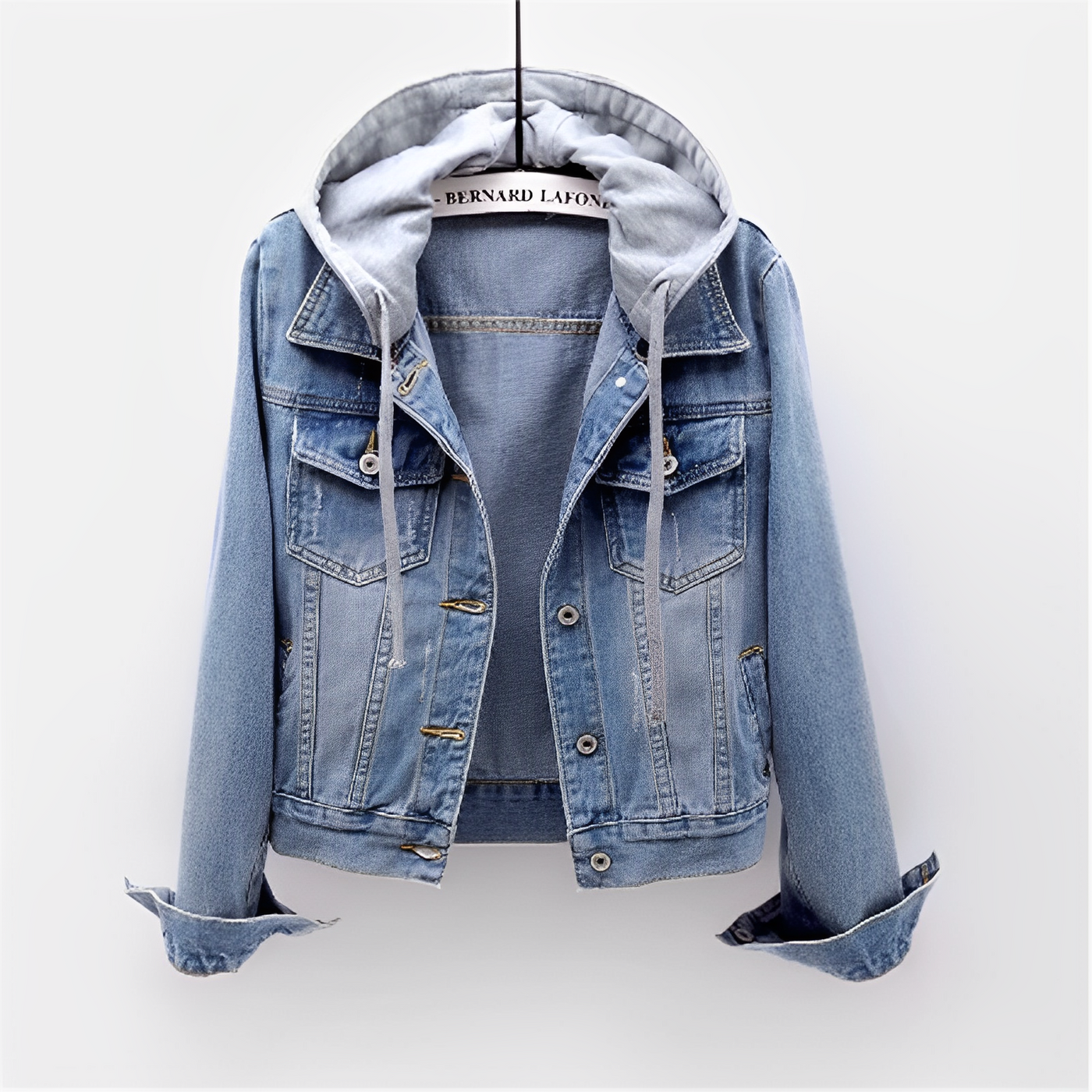 Bellaso langärmelige Jeansjacke mit Kapuze - BERNARD LAFONE™