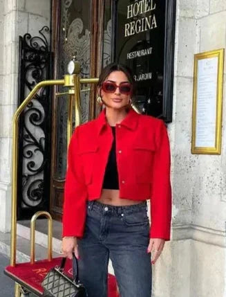 Bellaso - Stilvolle Ge croppt Blazer