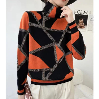 Bellaso laurent | turtle-neck eleganter bedruckter pullover