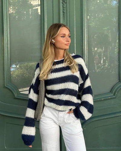 Bellaso -  Gestreifter HerbstStrickpullover