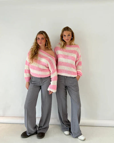 Bellaso -  Gestreifter HerbstStrickpullover
