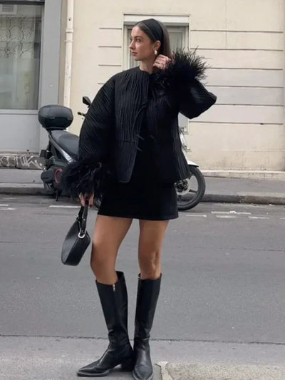 Bellaso - Jacke mit Federn
