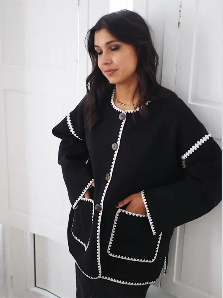 Bellaso - Bequemer Kontrast-Cardigan