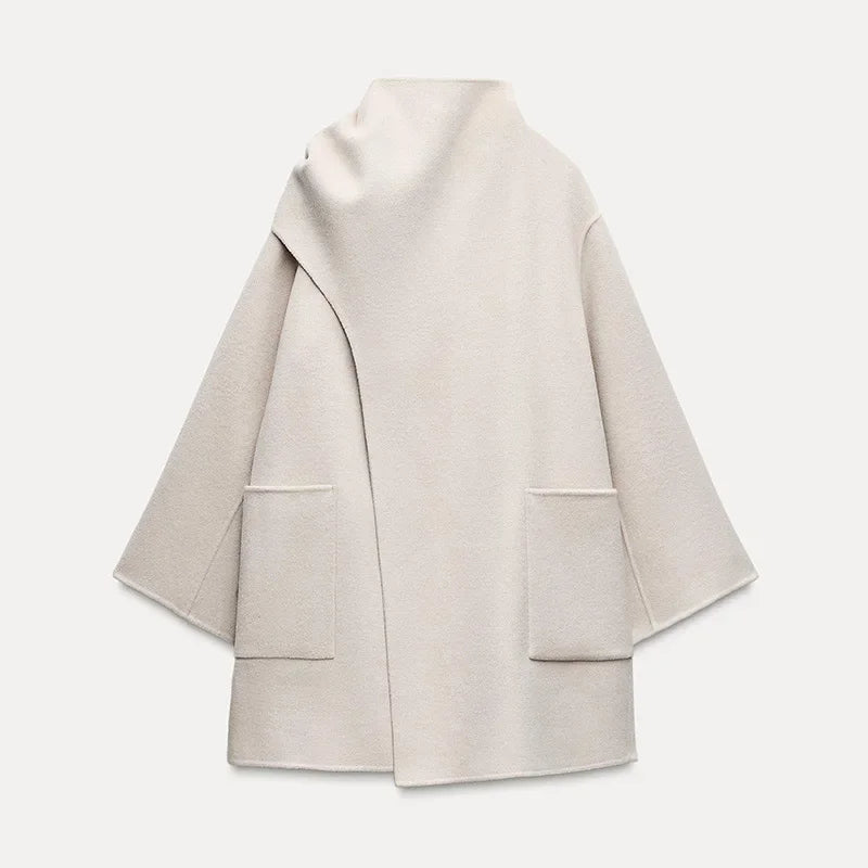 Schneider Mode | Bequem Damen-Asymmetrischer Wollmantel