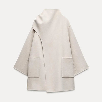 Schneider Mode | Bequem Damen-Asymmetrischer Wollmantel