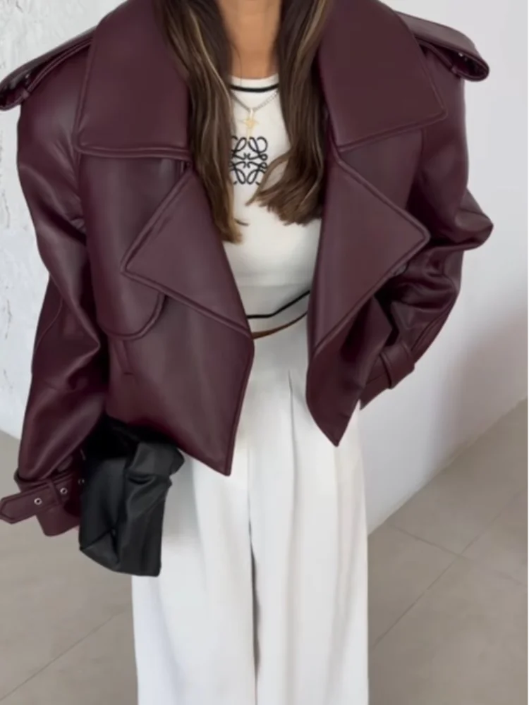 Schneider Mode | Chic cropped lederjacke damen mit revers