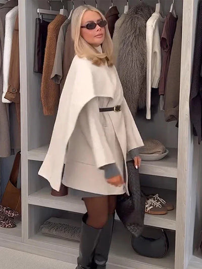 Schneider Mode | Bequem Damen-Asymmetrischer Wollmantel