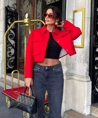 Bellaso - Stilvolle Ge croppt Blazer