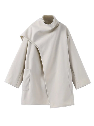 Schneider Mode | Bequem Damen-Asymmetrischer Wollmantel