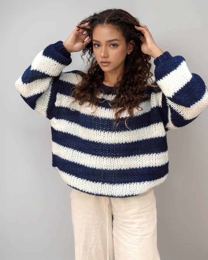 Bellaso -  Gestreifter HerbstStrickpullover