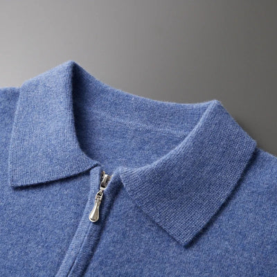 ZIP-POLO AUS 100 % KASCHMIR