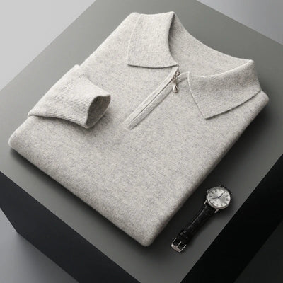 ZIP-POLO AUS 100 % KASCHMIR