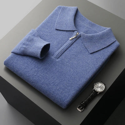 ZIP-POLO AUS 100 % KASCHMIR